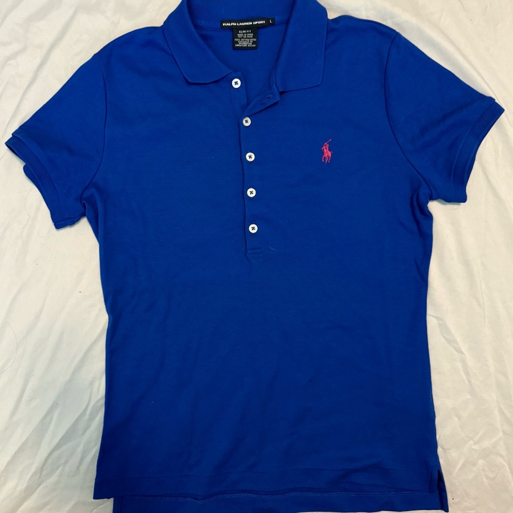 Ralph Lauren Sport Blue Polo Shirt slim fit